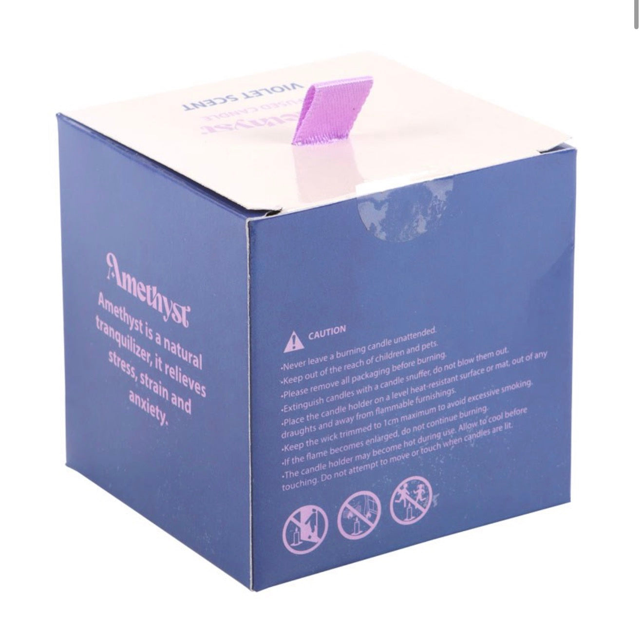 Amethyst Chip Moon Candle