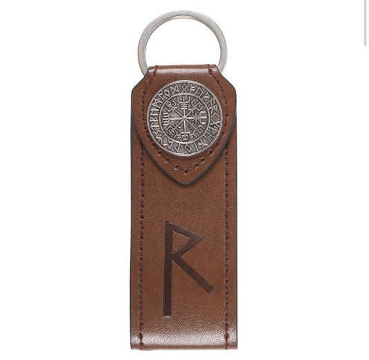 Journey Viking Rune Faux Leather Keyring