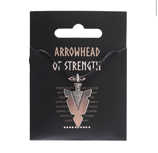 Arrowhead of Strength Viking Cord Necklace