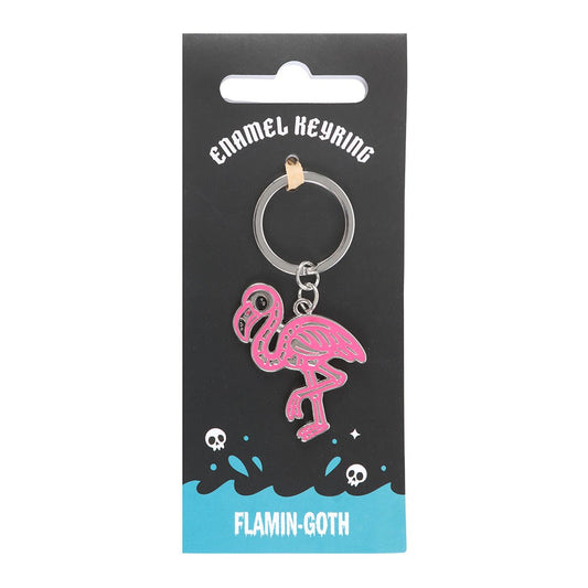 Flamin-Goth Flamingo Keyring
