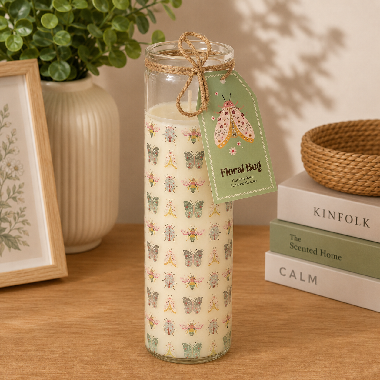 Floral Bug Tube Candle
