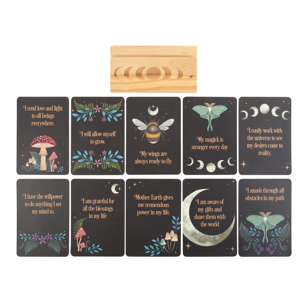 Dark Forest Affirmation Cards with Stand