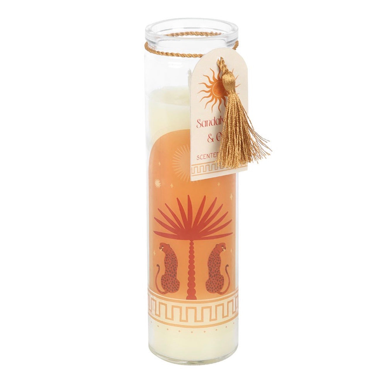 Sunset Leopard Tube Candle Sandalwood and Oud
