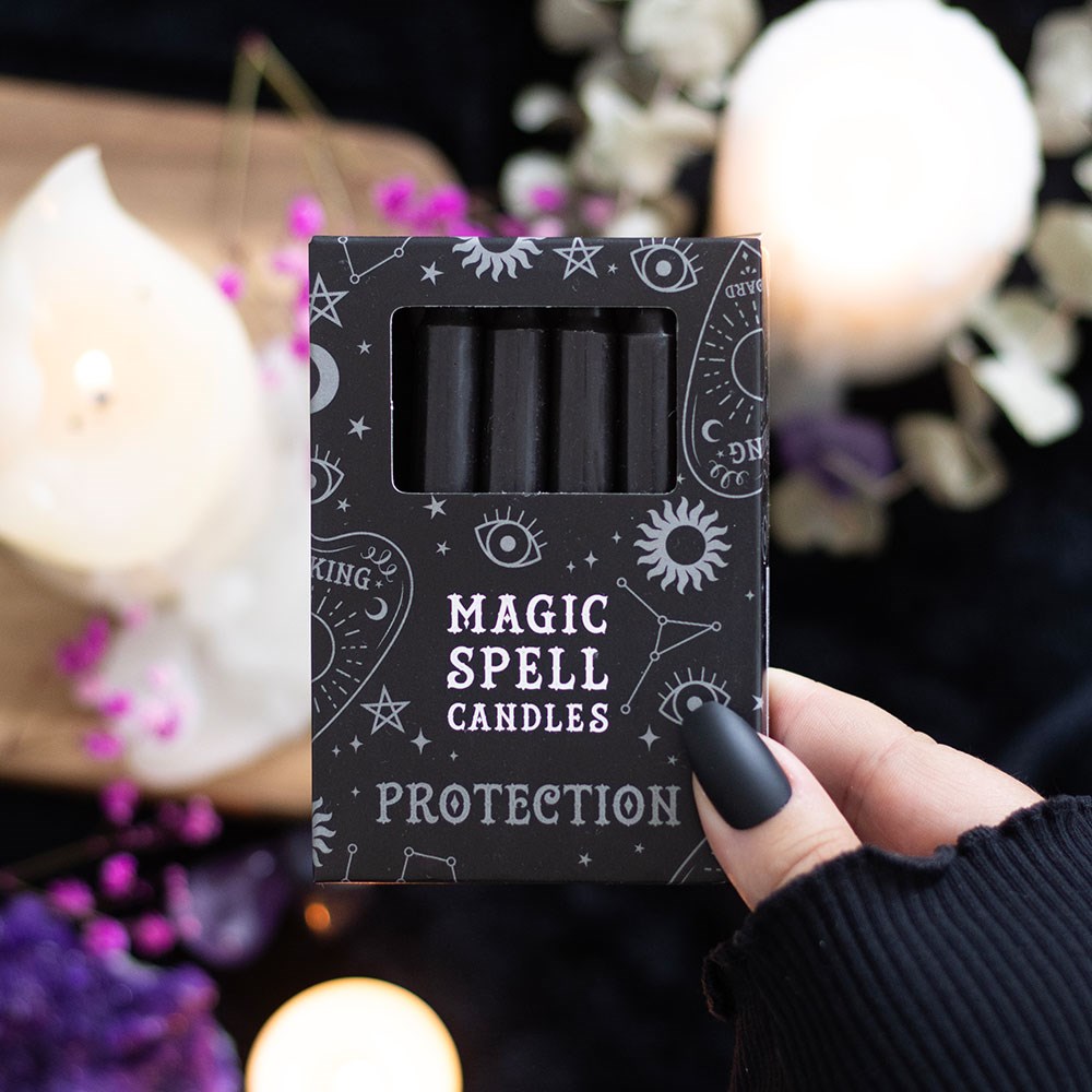 Pack of 12 Black Spell Candles