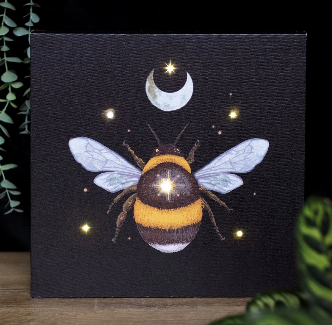 Forest Bee Light Up Canvas Plaque
