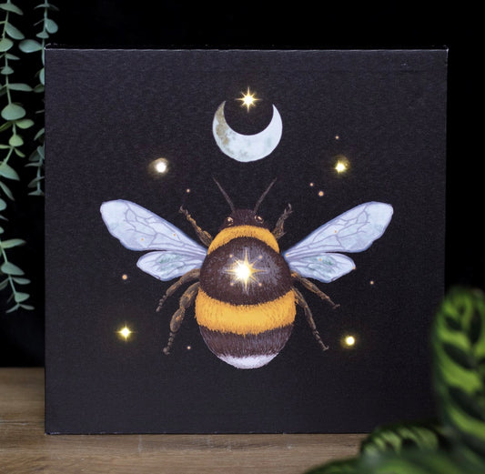 Forest Bee Light Up Canvas Plaque