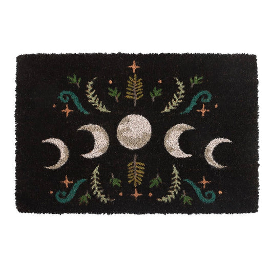 Black Dark Forest Moon Phase Doormat