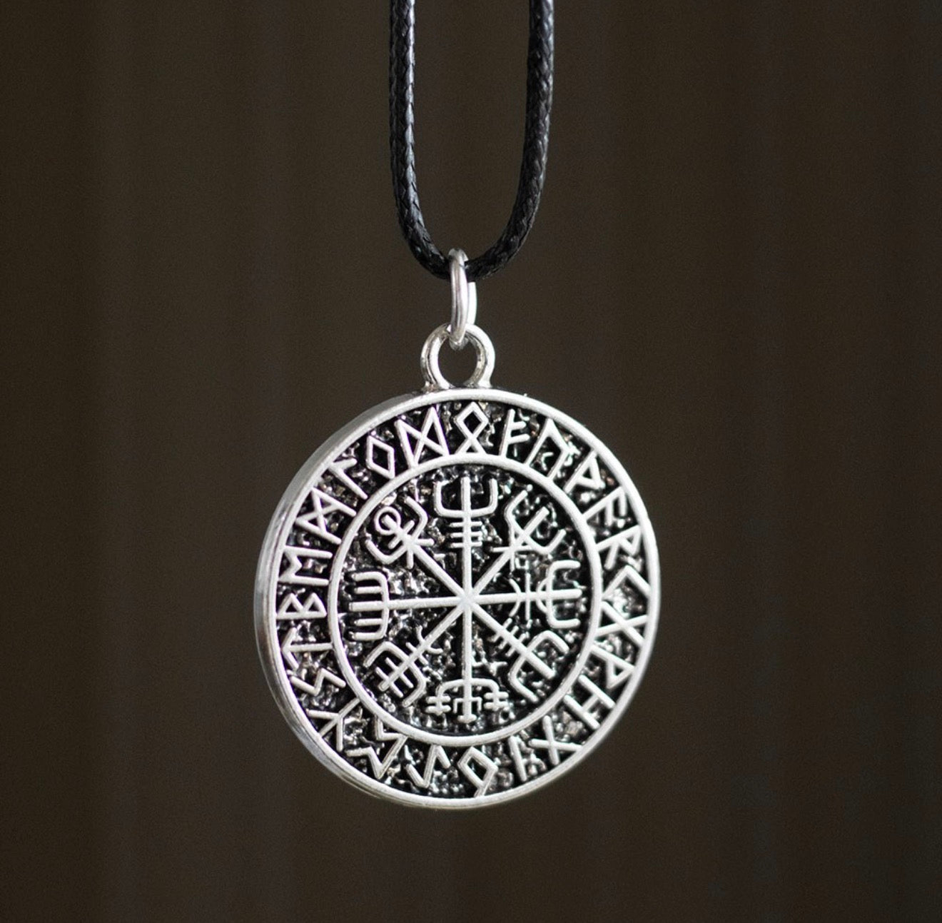 Vegvisir Viking Compass Cord Necklace