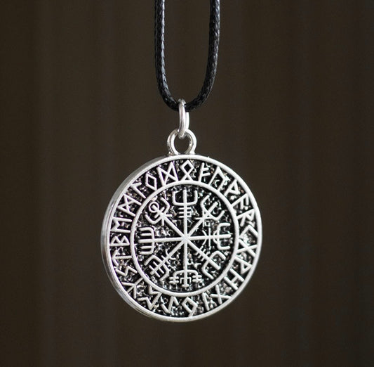 Vegvisir Viking Compass Cord Necklace