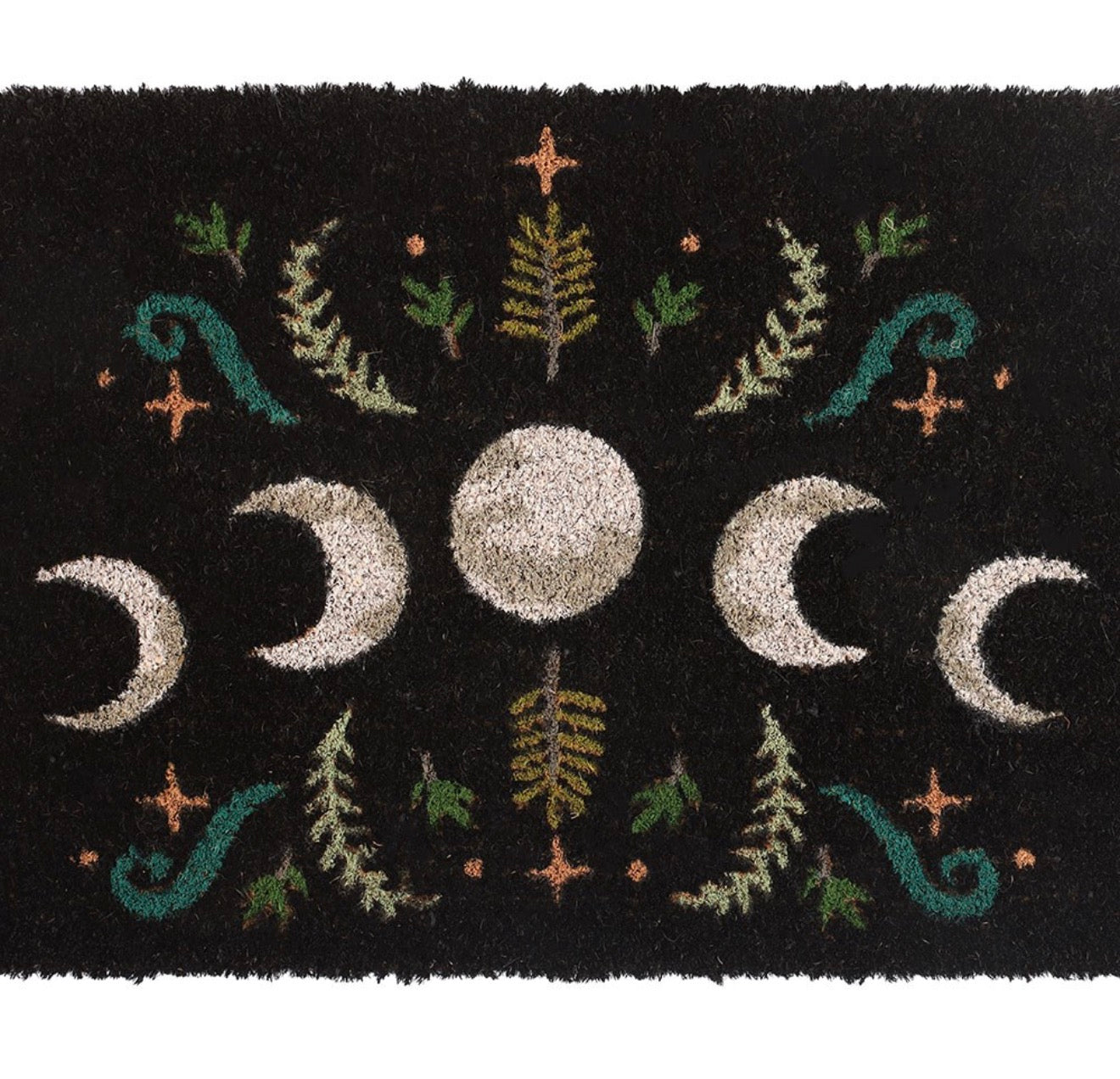 Black Dark Forest Moon Phase Doormat