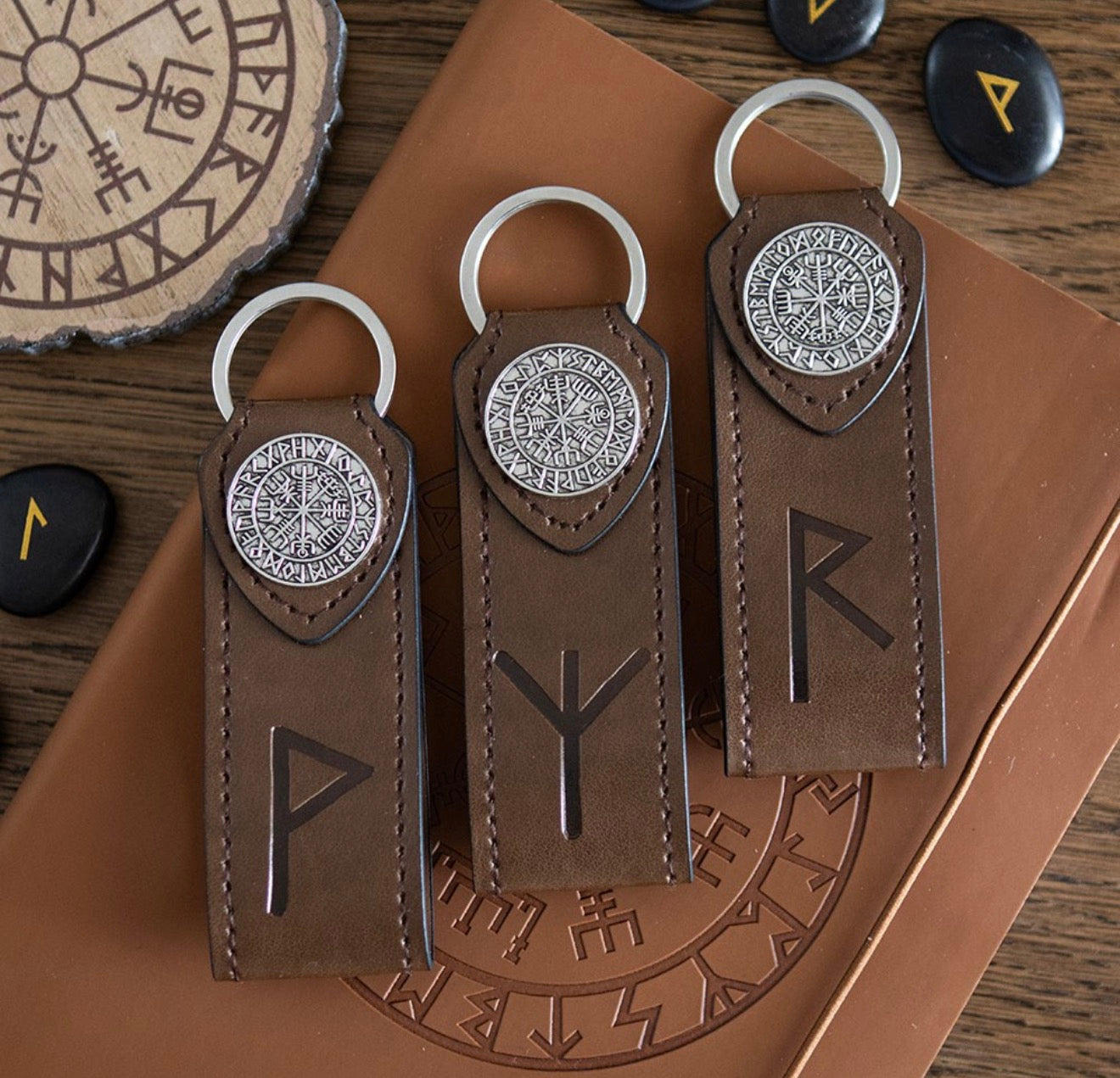 Joy Viking Rune Faux Leather Keyring