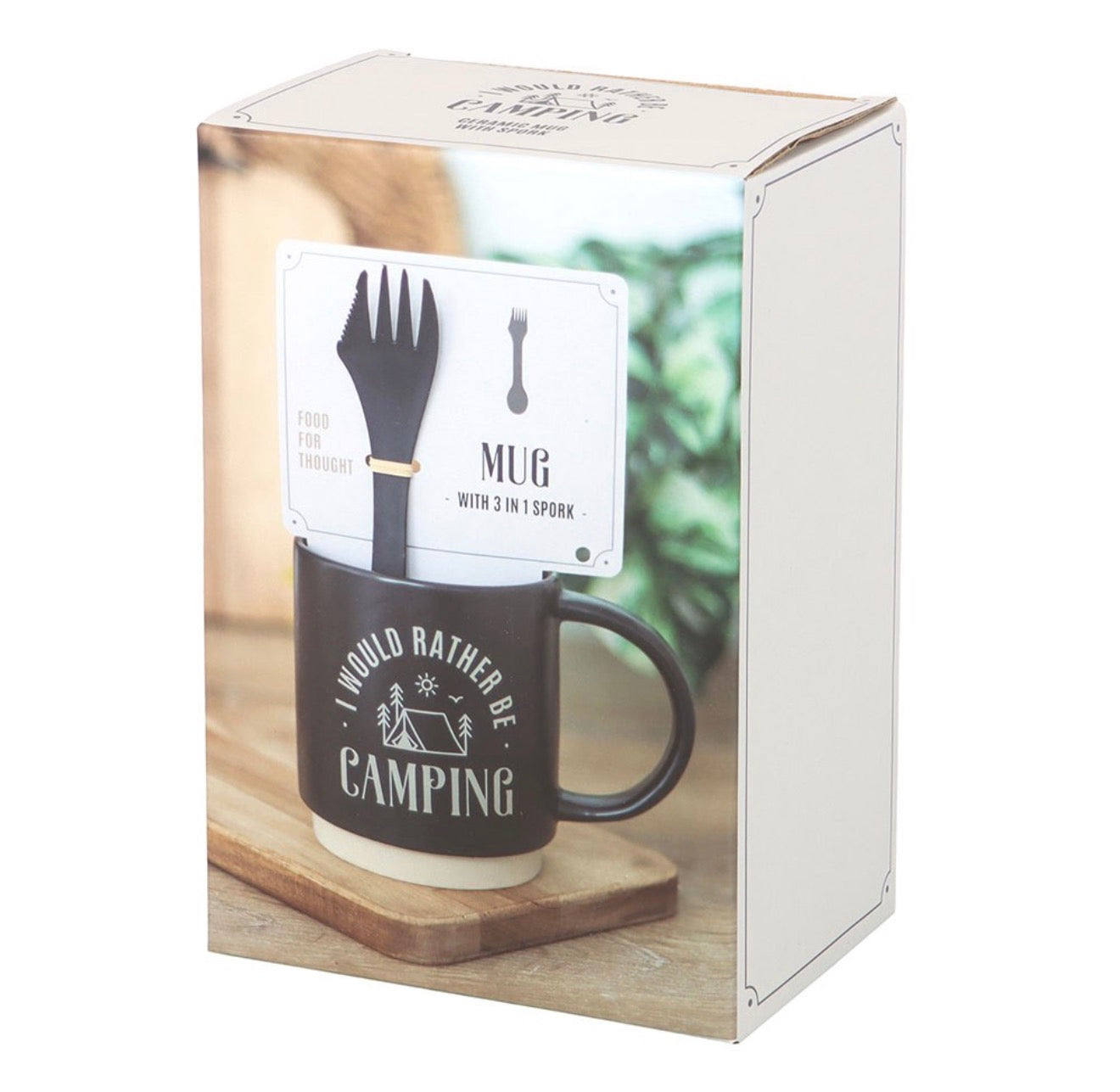 I Would Rather be Camping Mug with 3-in-1 Spork