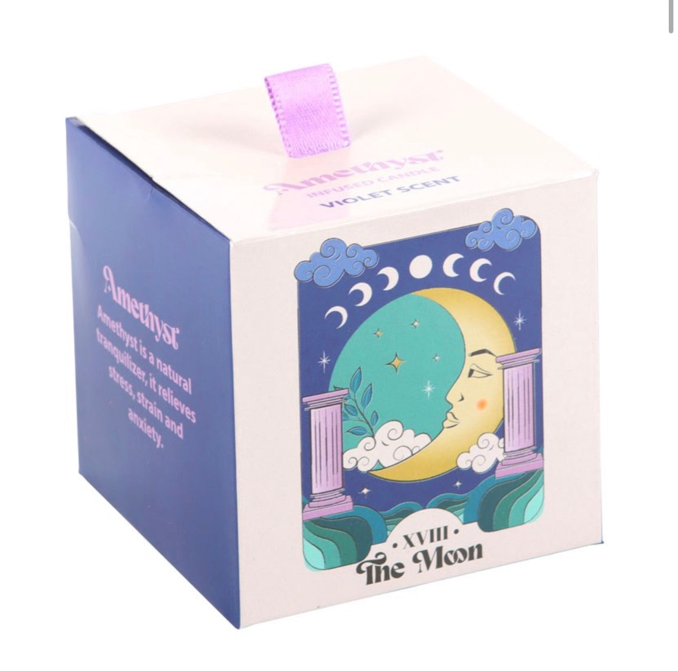 Amethyst Chip Moon Candle