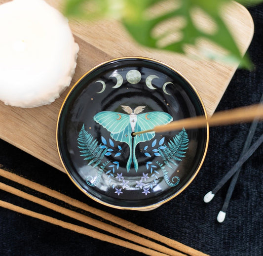 Luna Moth Incense Plate