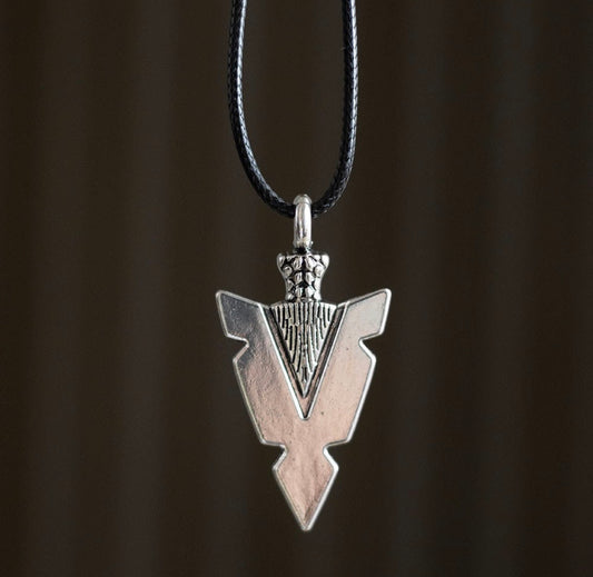 Arrowhead of Strength Viking Cord Necklace