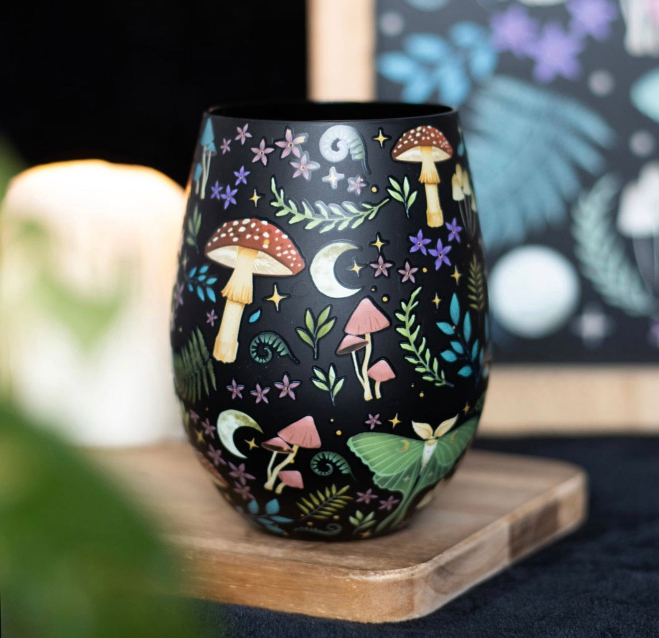 Dark Forest Stemless Wine Glass