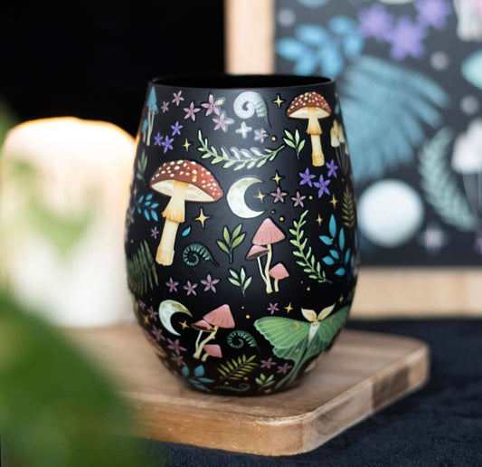 Dark Forest Stemless Wine Glass