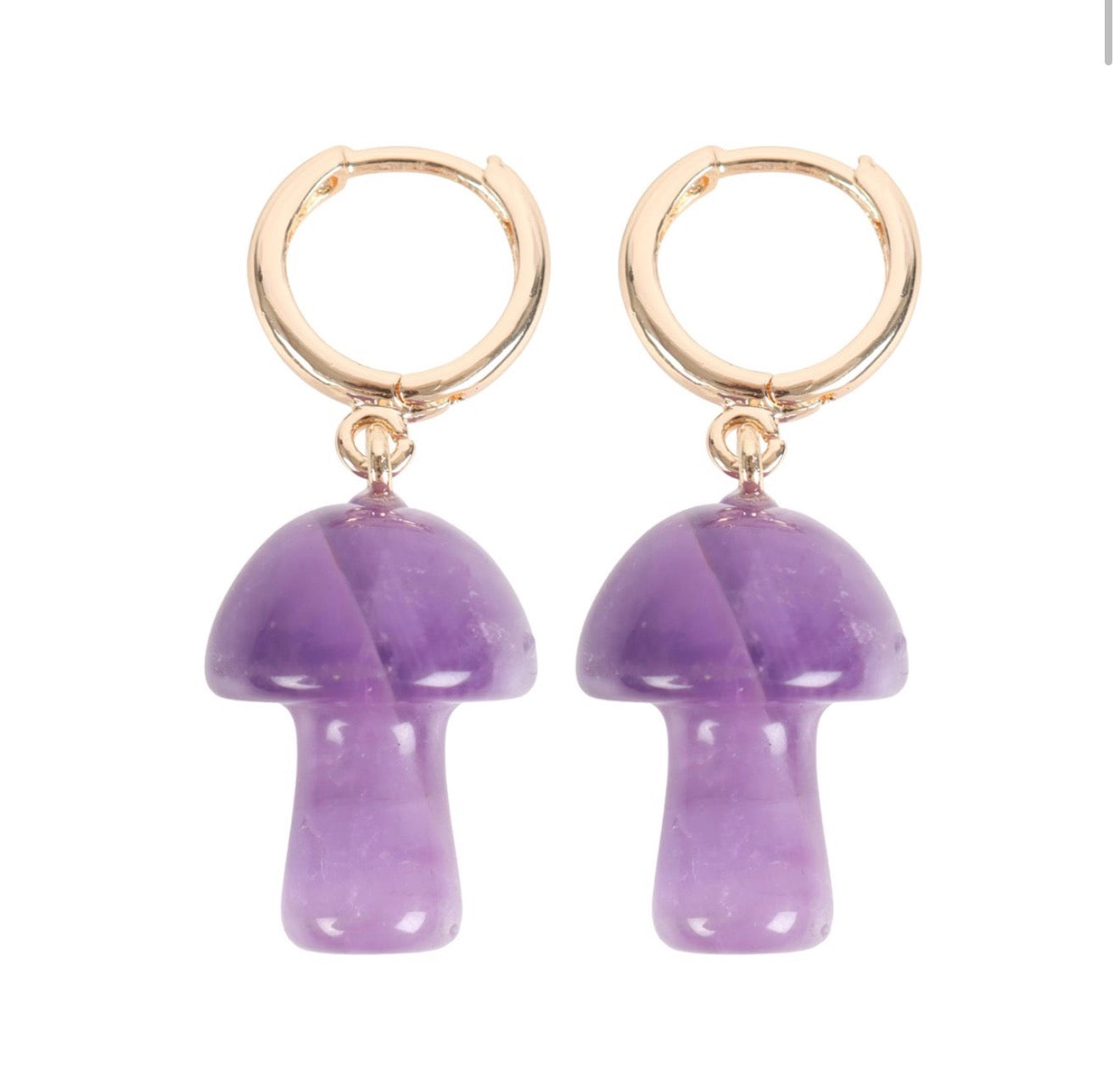Amethyst Mushroom Earrings