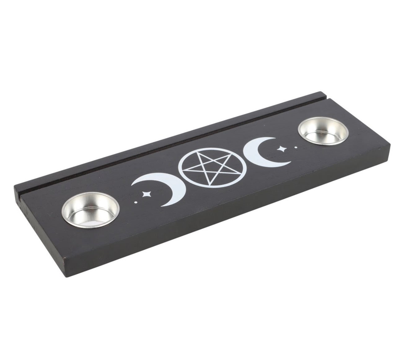 Triple Moon Tarot Card Holder with Tea Light Stand