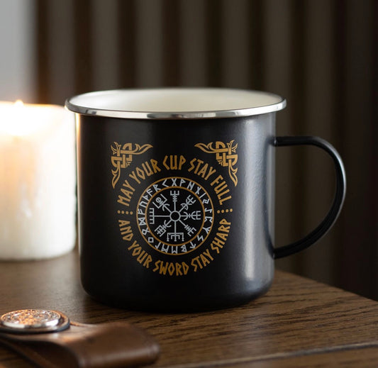 Viking Compass Enamel Mug
