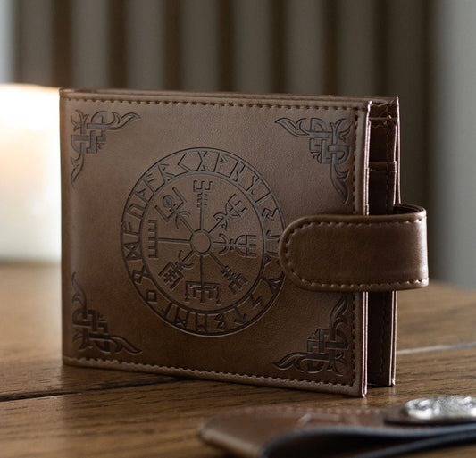 Viking Compass Faux Leather Wallet