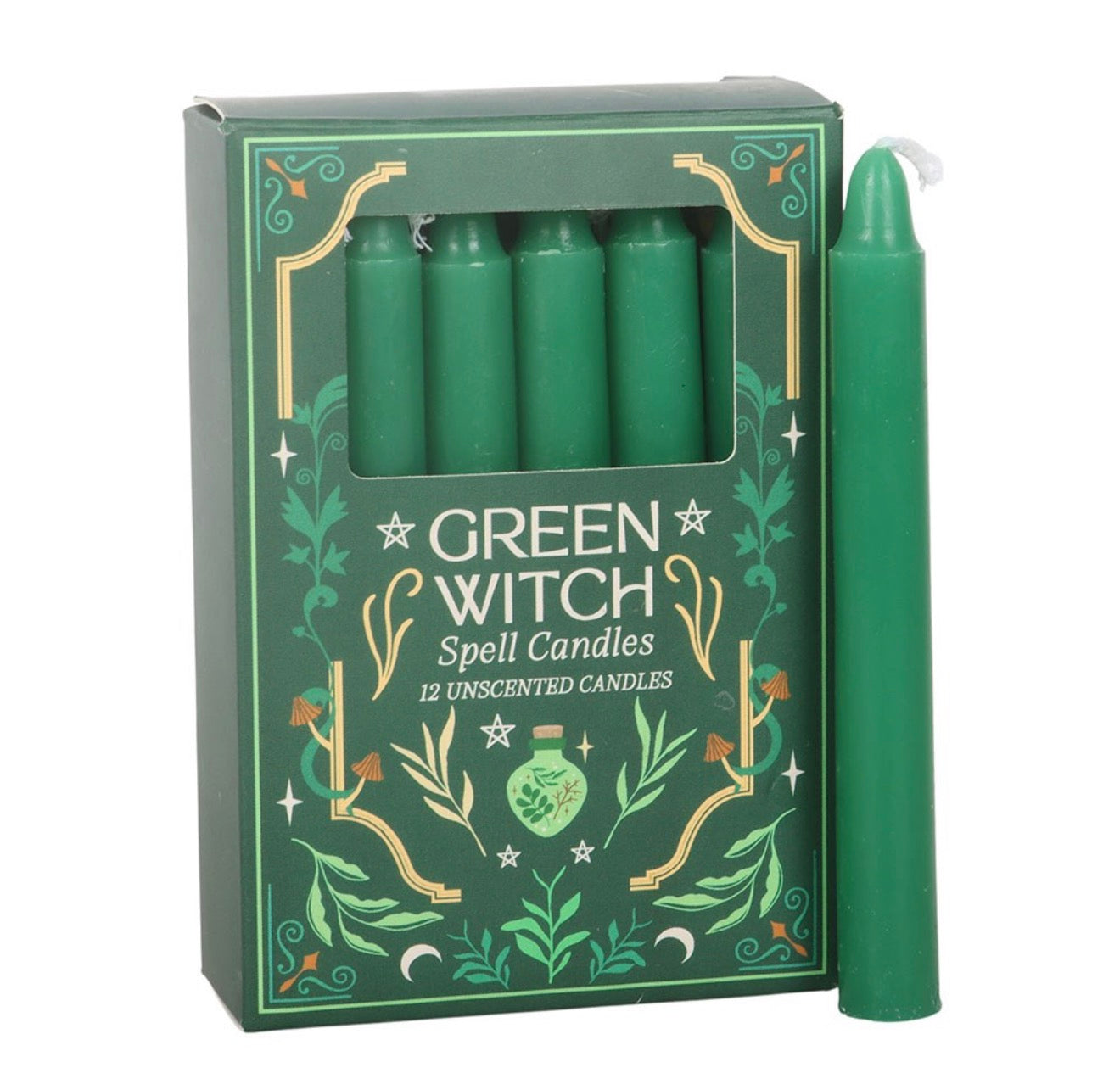 Green Witch Spell Candles - Pack of 12