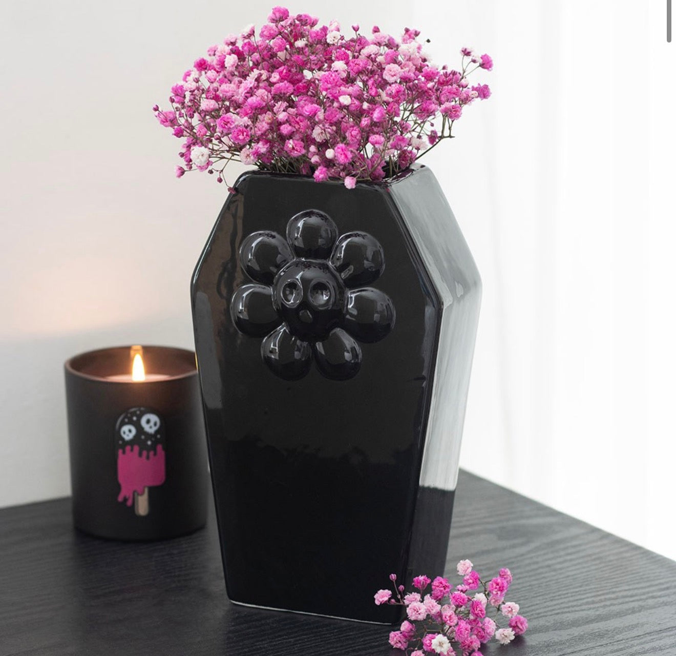 Black Coffin Flower Vase