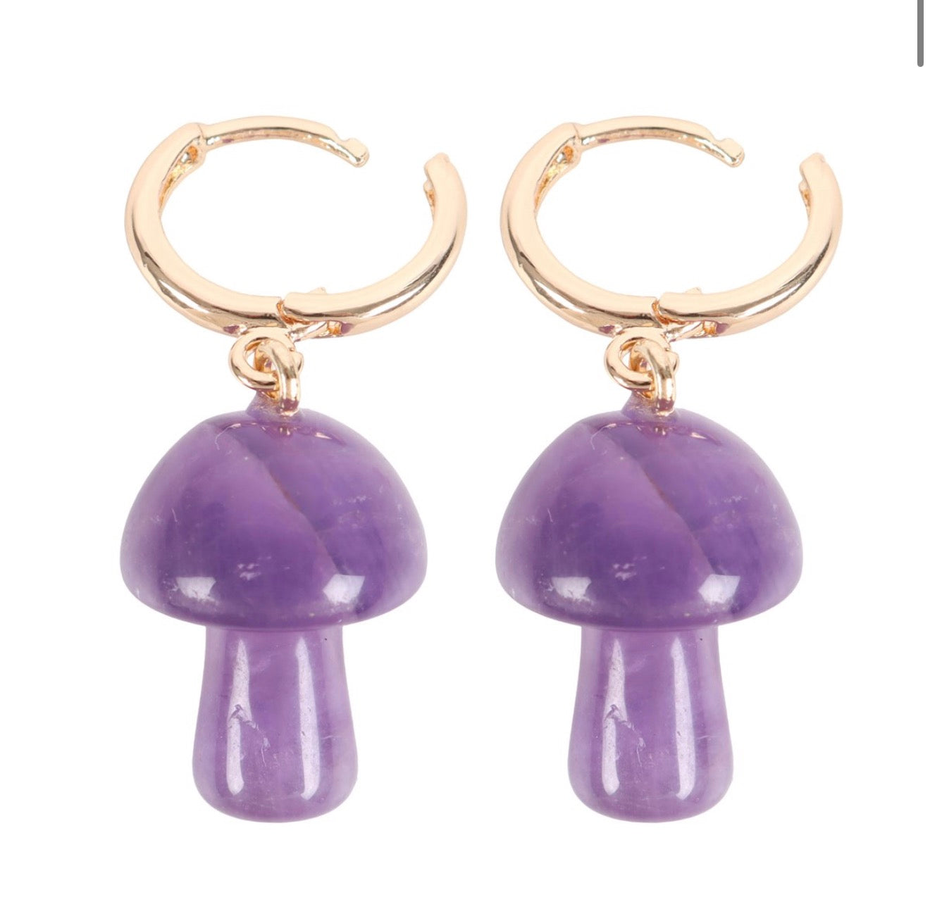 Amethyst Mushroom Earrings