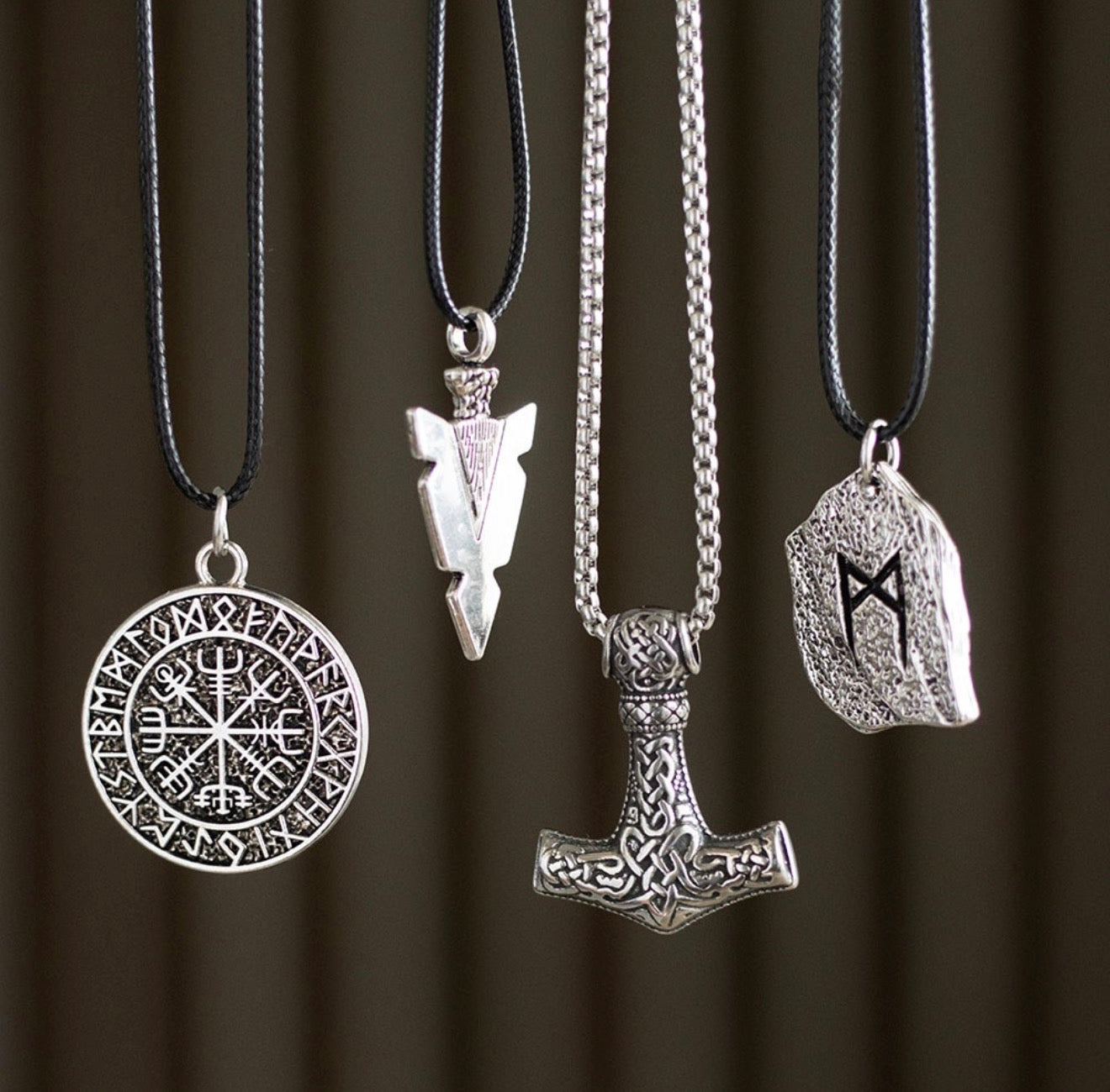 Vegvisir Viking Compass Cord Necklace