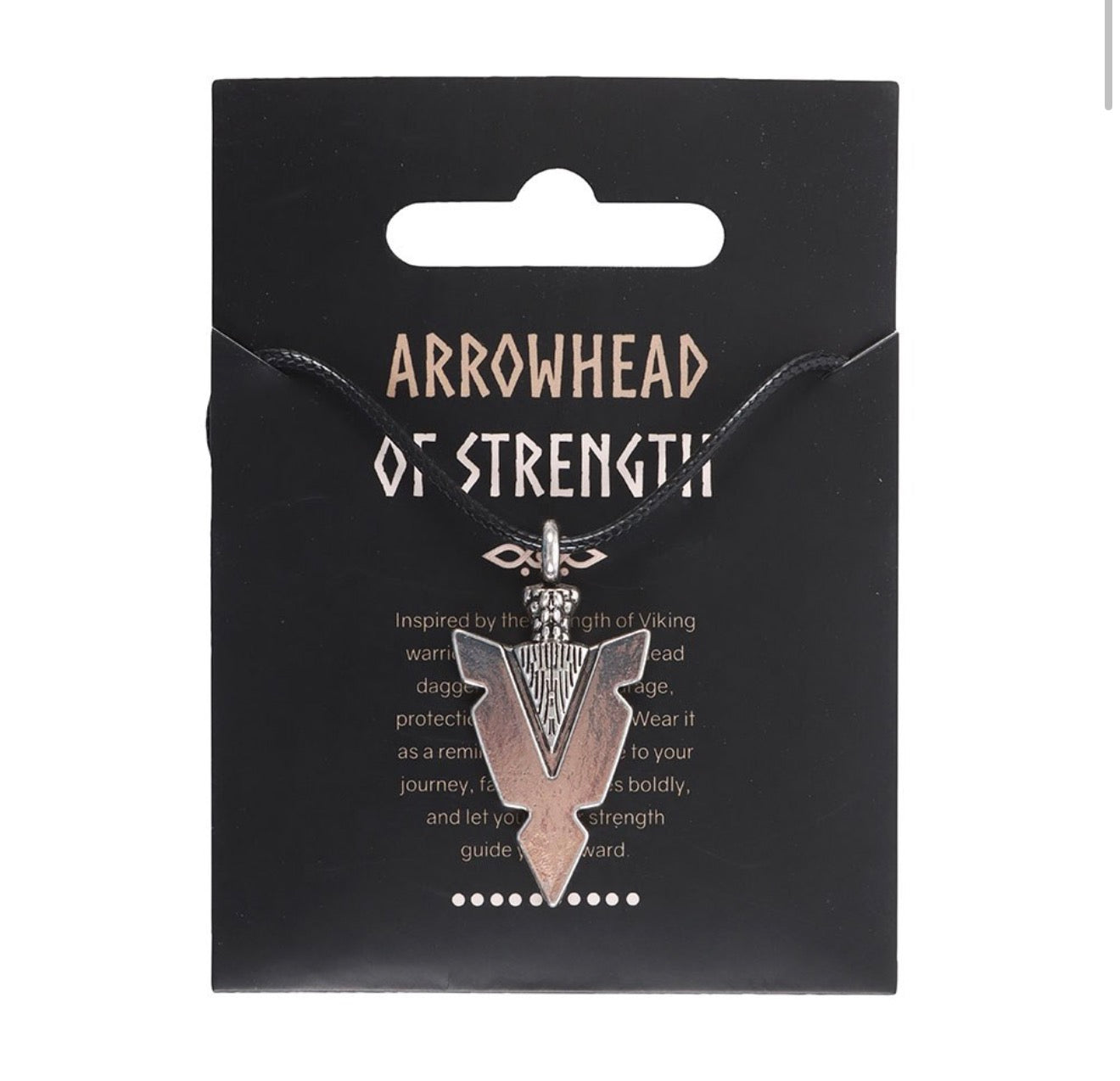 Arrowhead of Strength Viking Cord Necklace