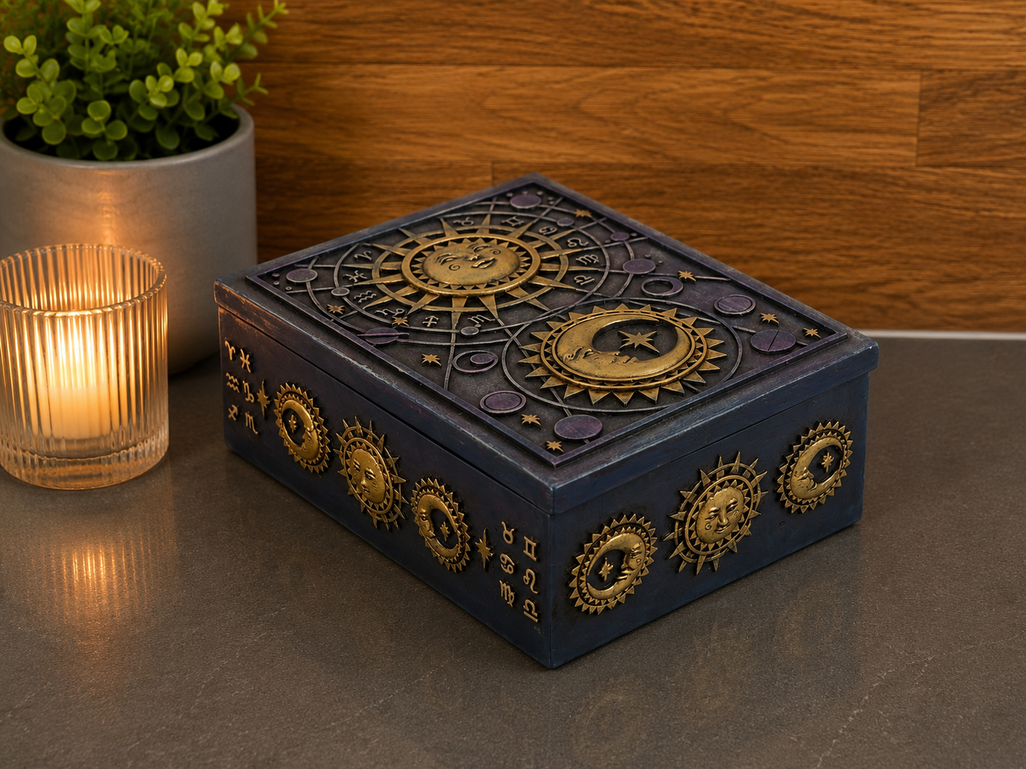 Sun and Moon Resin Storage Box
