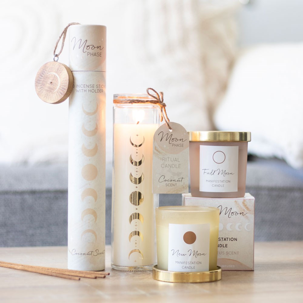 Full Moon Eucalyptus Crystal Chip Candle